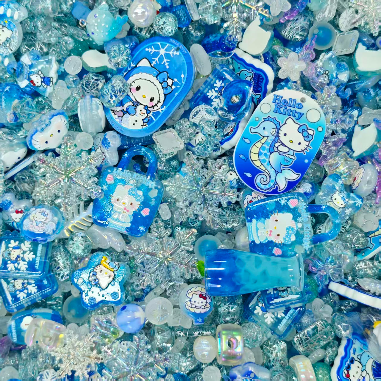 Acrylic Beads -Frozen kitty (for beadable pens, keychains, phone chains)