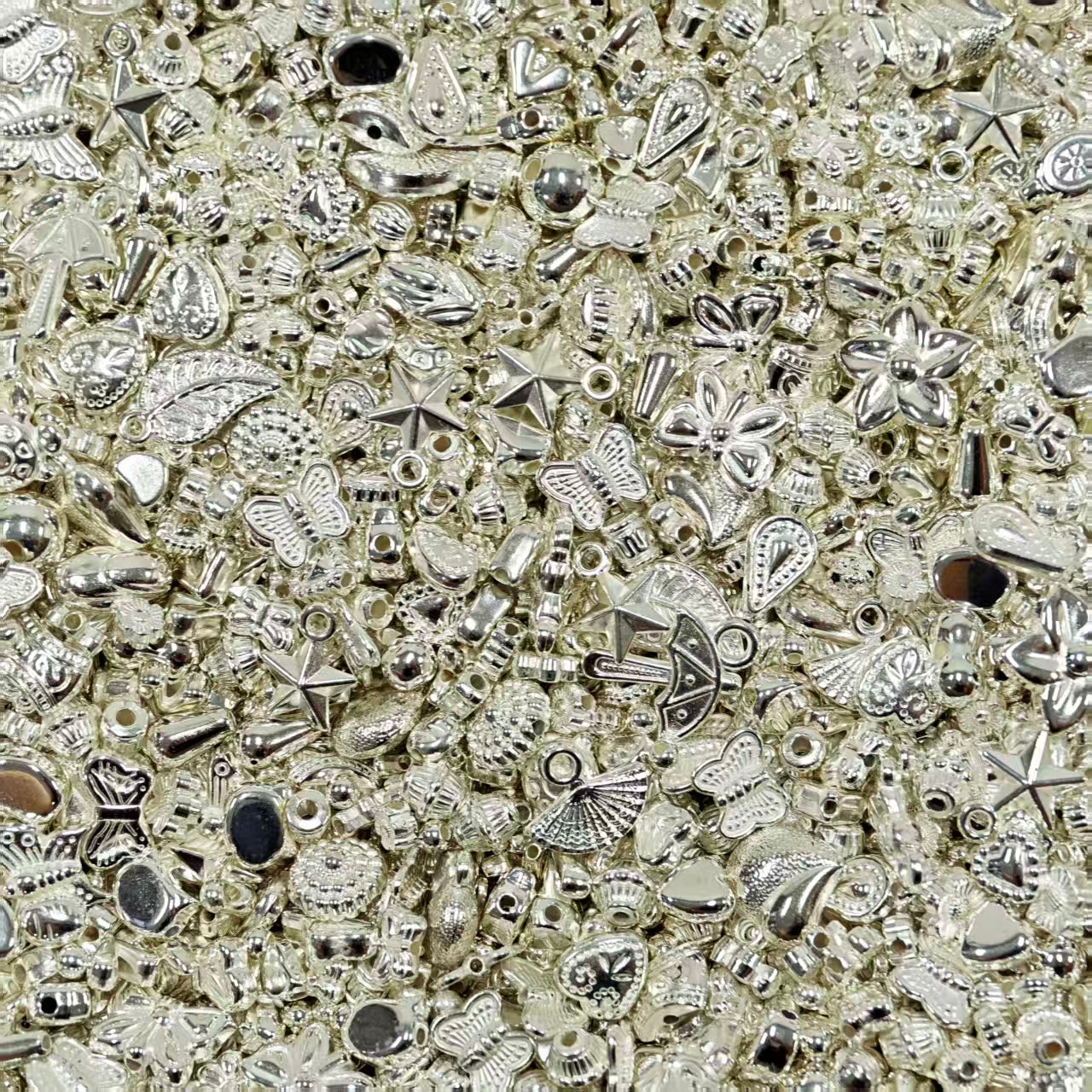 silver random shape spacer