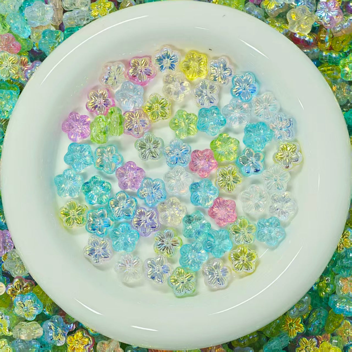 High quality Blingbling glass beads - AB flower(for keychains, phone chains,bracelet, necklace)