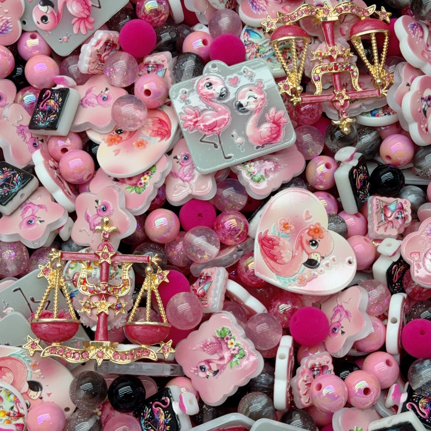 Acrylic Beads - Flamingo (for beaded pen, keychains, phone chains)