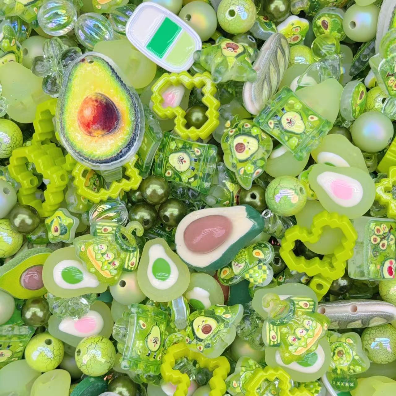 Acrylic Beads -Avocado (for beaded pen, keychains, phone chains)