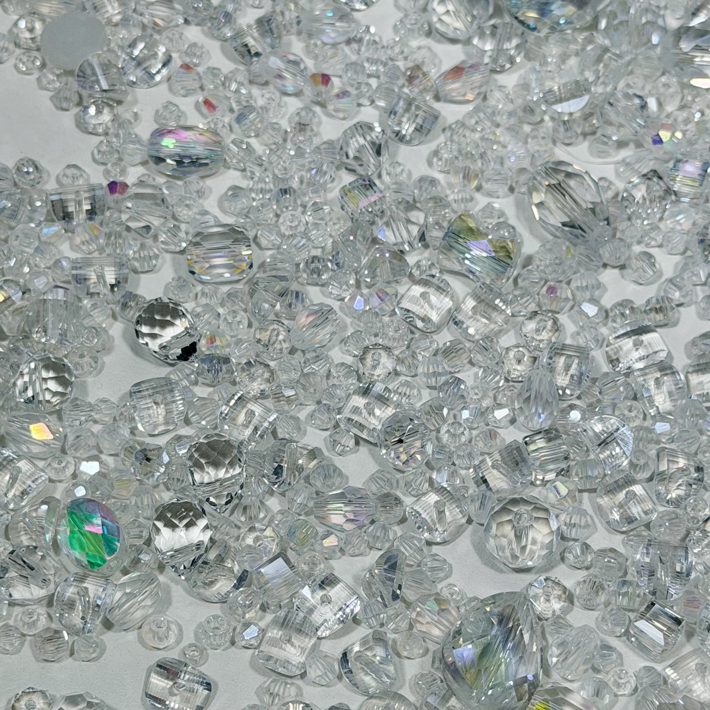 Bling Bling Glass beads-White White White (for beadable pens, keychains, phone chains)