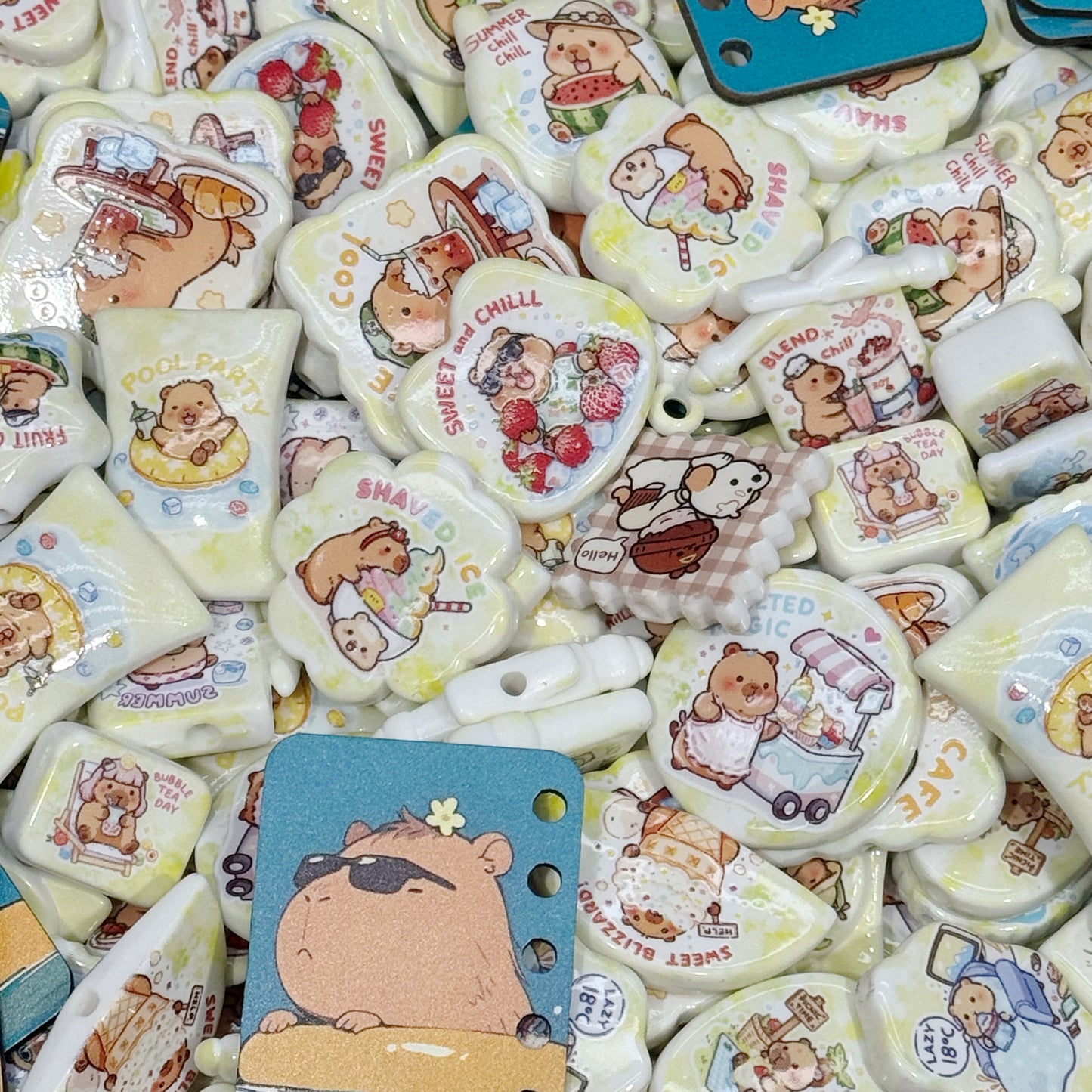 Acrylic beads-Capybara (for beadable pens, keychains, phone chains)