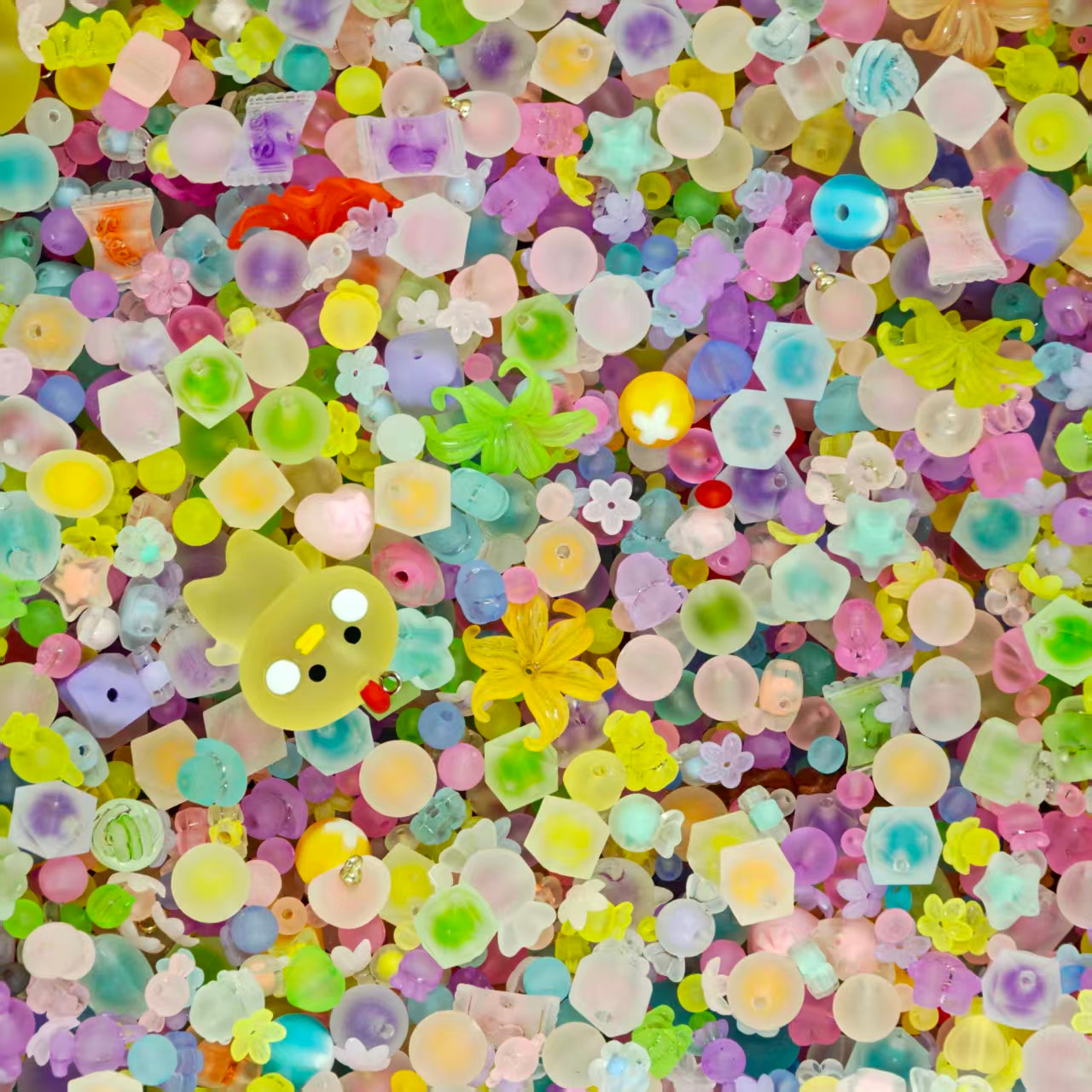 Acrylic Beads -Frosted mix (for beaded pen, keychains, phone chains)