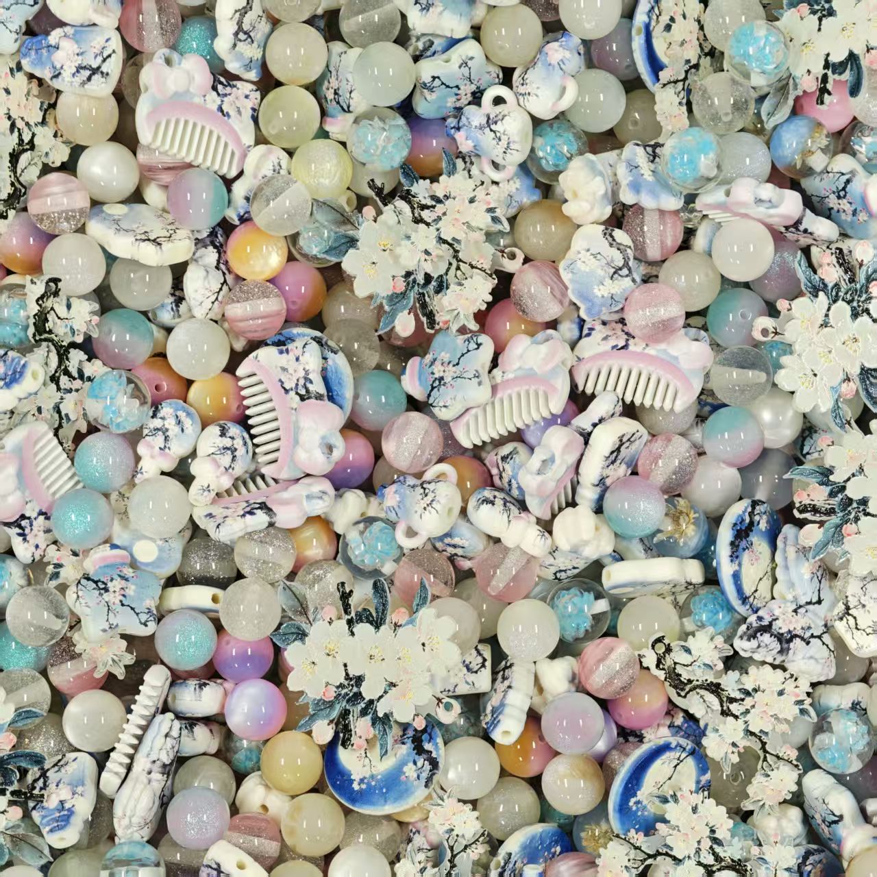 Acrylic beads - Sakura3.0 (for beadable pens, keychains, phone chains)