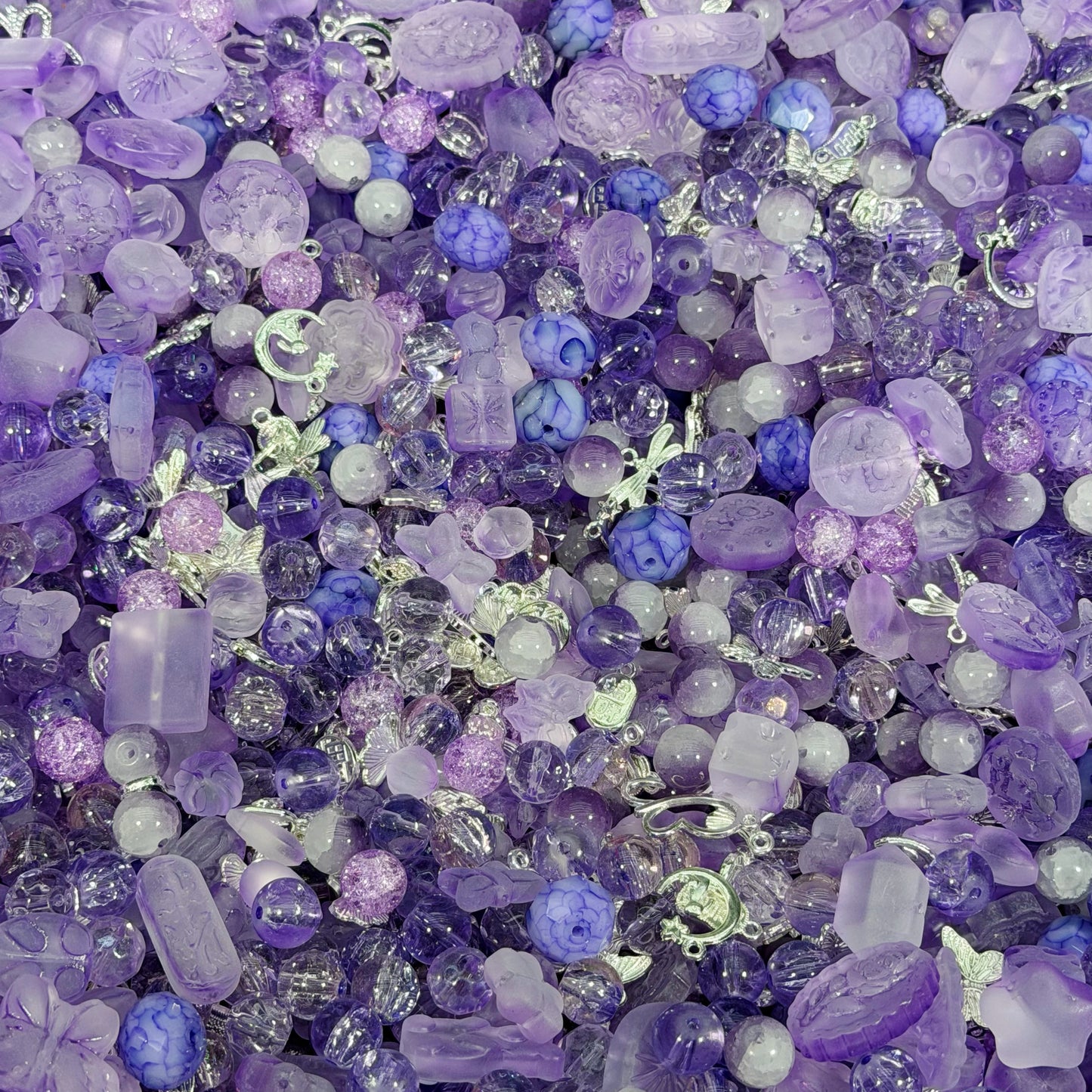Glass beads-Purple Mix (for beadable pens, keychains, phone chains)