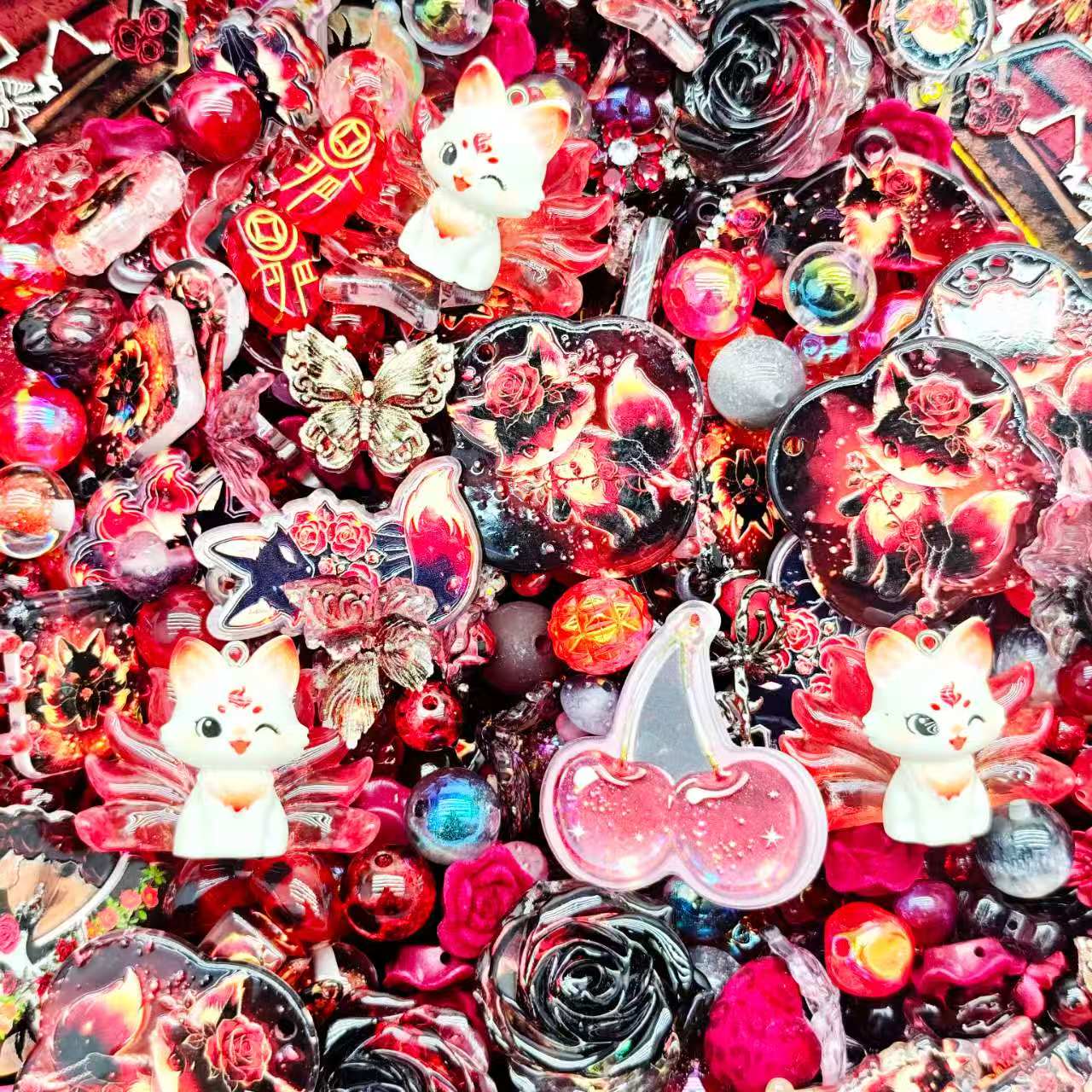 Acrylic beads - Fox (for beadable pens, keychains, phone chains)