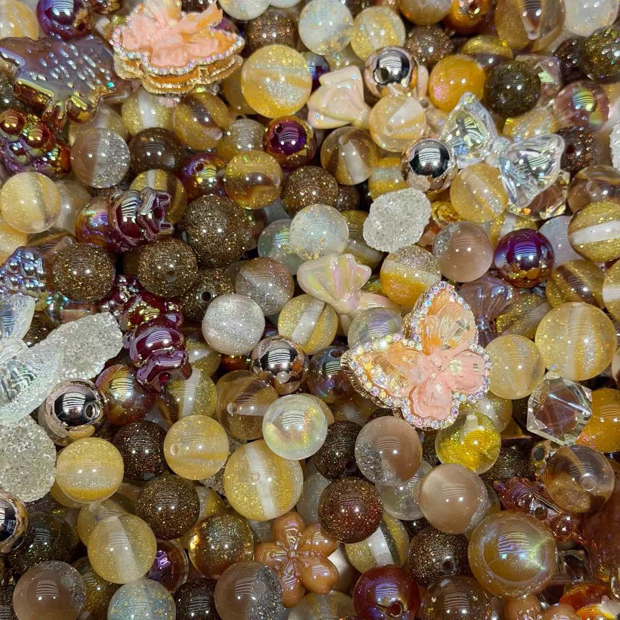 Acrylic beads-Dream Brown (for beadable pens, keychains, phone chains)