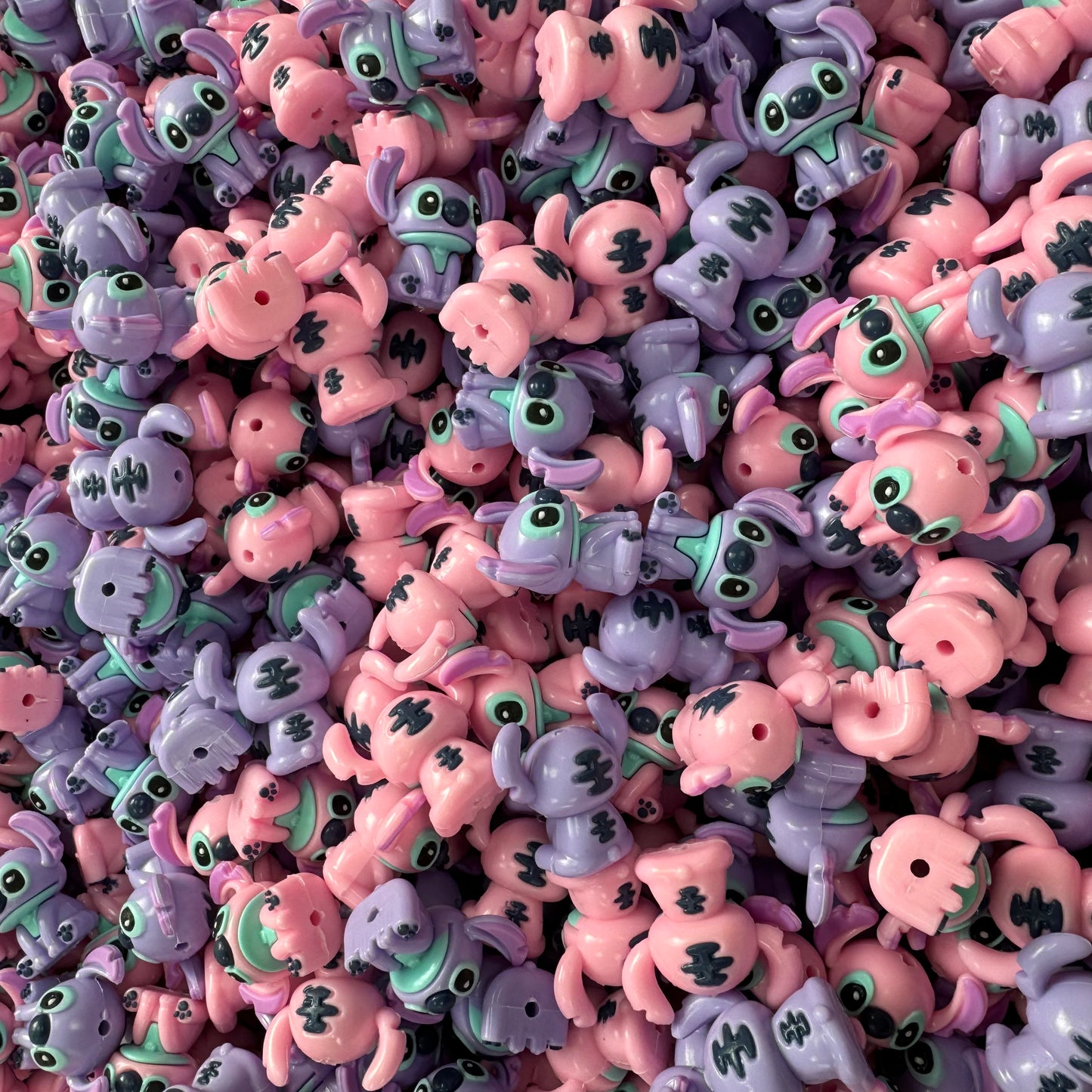 Silicon beads- pink purple stitch (for beadable pens, keychains, phone chains