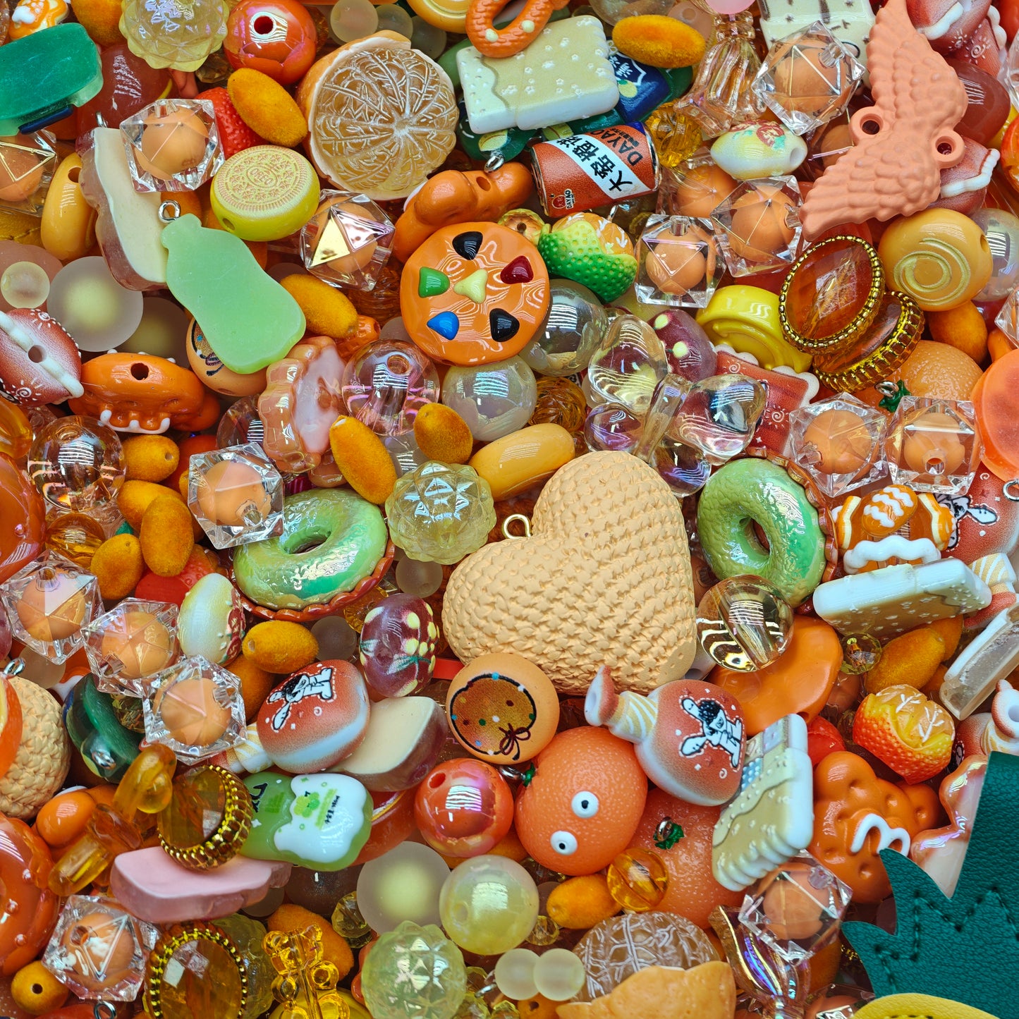 Acrylic beads- Orange mix (for beadable pens, keychains, phone chains)