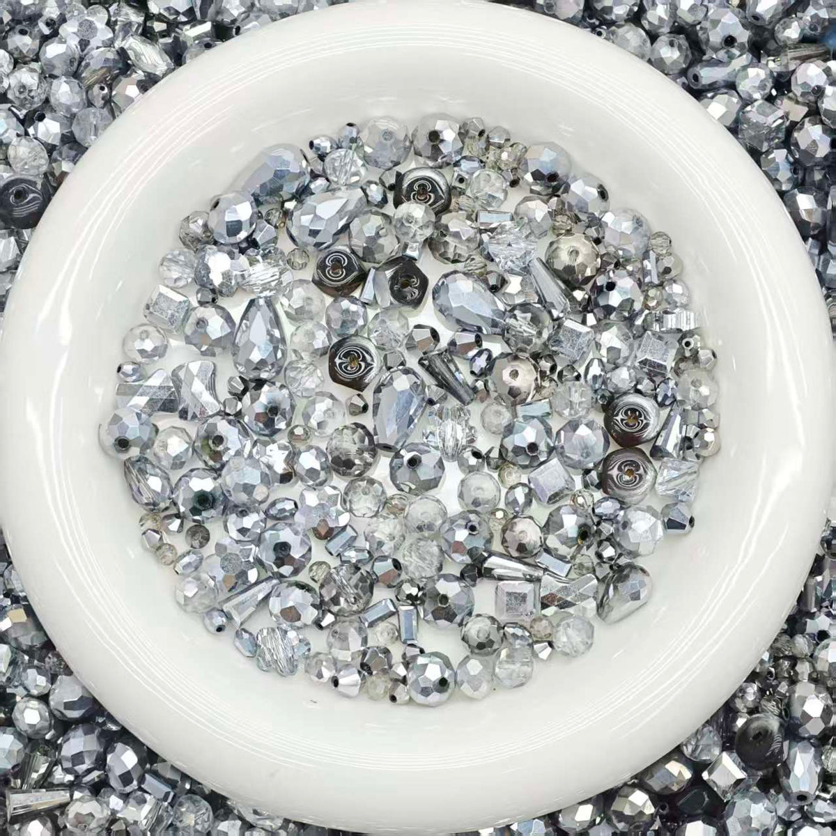 Big sale Blingbling glass beads - silver mix (for keychains, phone chains,bracelet, necklace)