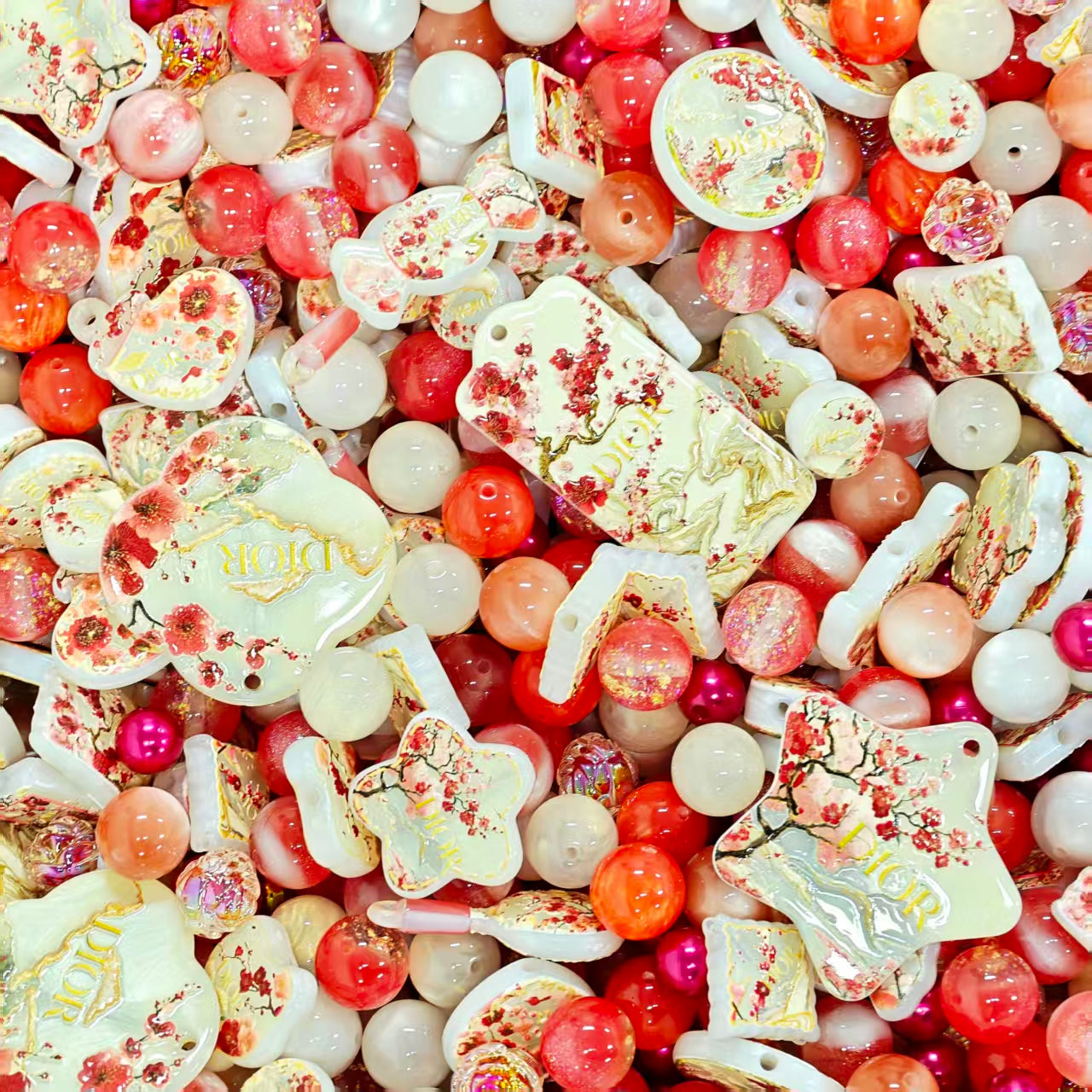 Acrylic beads - Dior Sakura (for beadable pens, keychains, phone chains)
