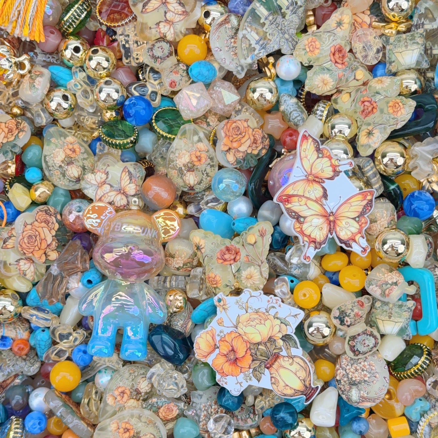 Acrylic Beads - Vintage butterfly(for beaded pen, keychains, phone chains)
