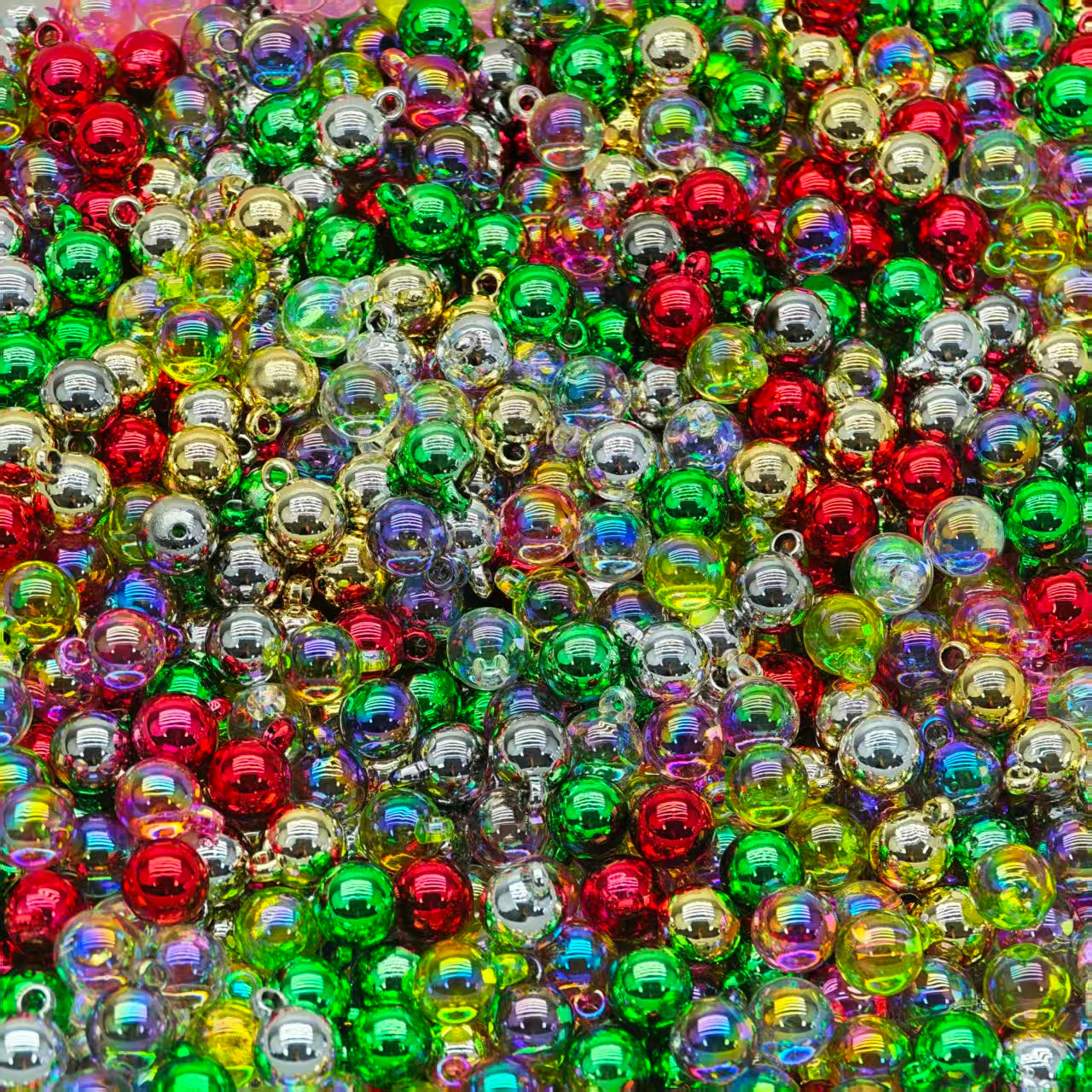 Acrylic beads - Christmas hanging hole (for beadable pens, keychains, phone chains)