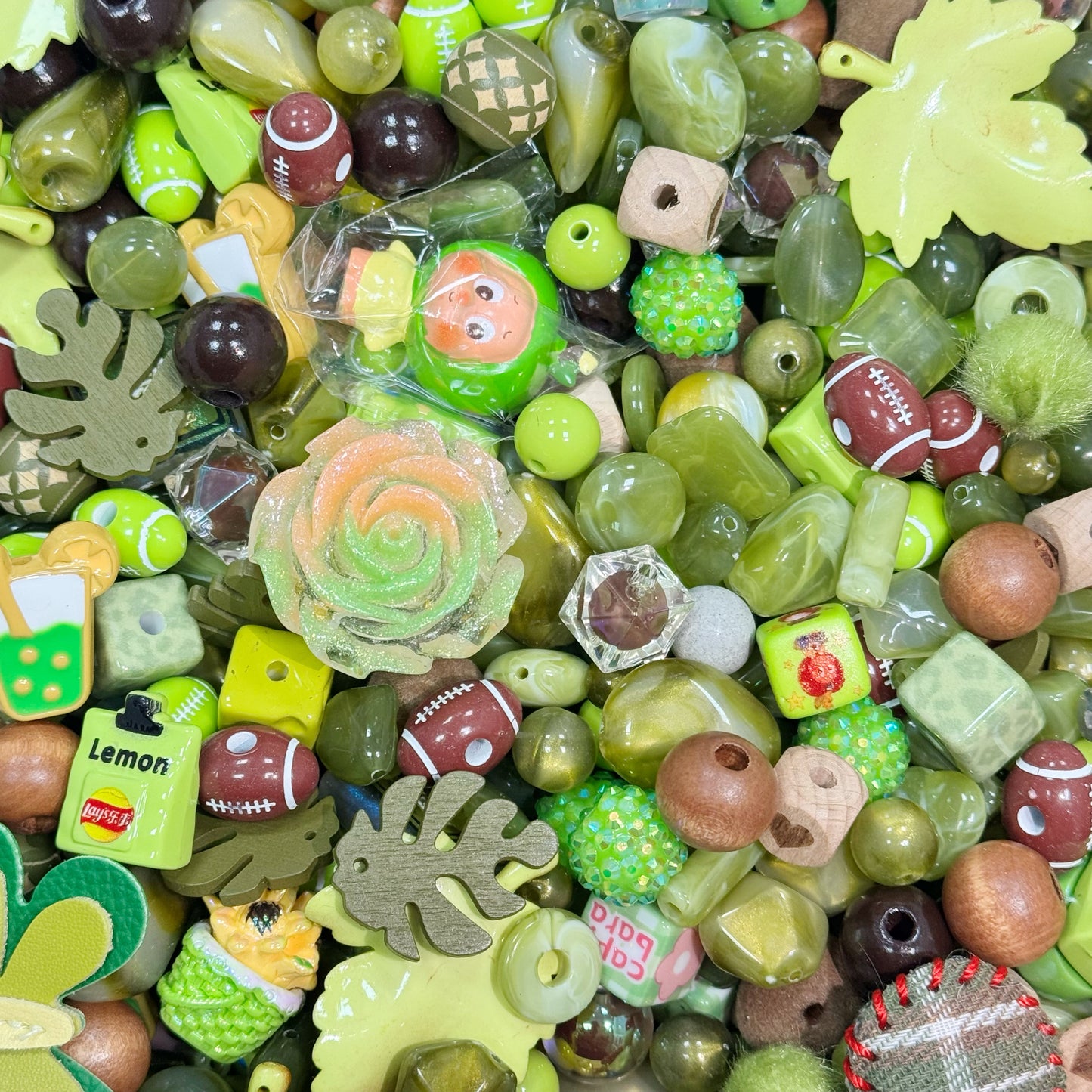Acrylic beads-New! Forest (for beadable pens, keychains, phone chains)