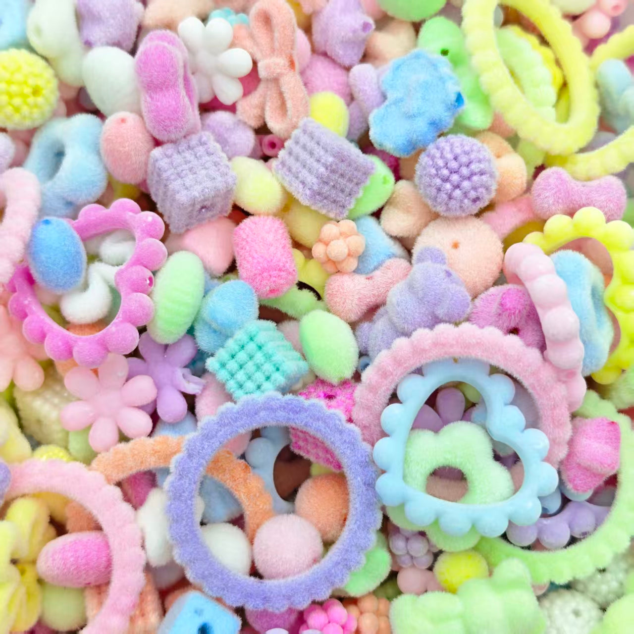 Acrylic beads-hairy macaron mix (for beadable pens, keychains, phone chains)