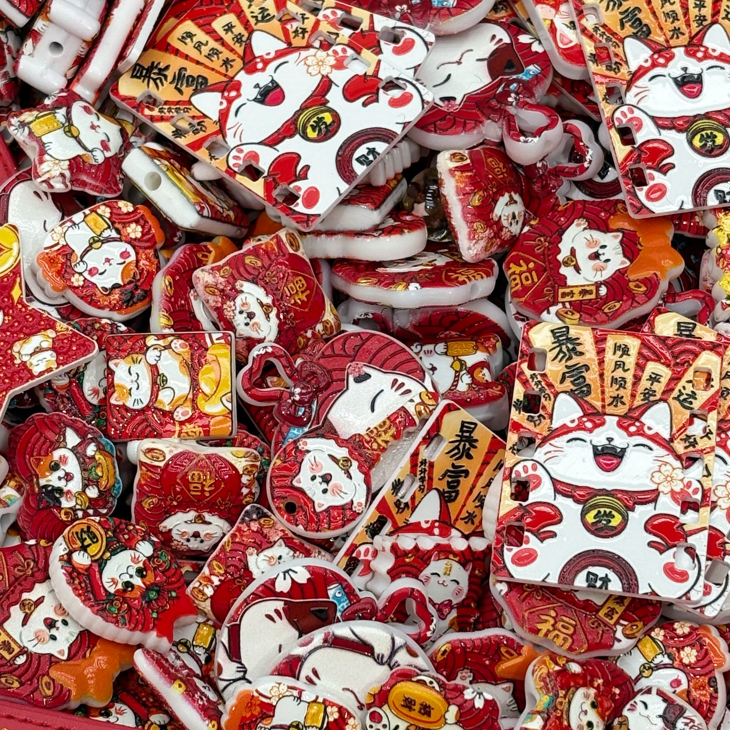 Acrylic Beads - Money Cat (for beadable pens, keychains, phone chains)