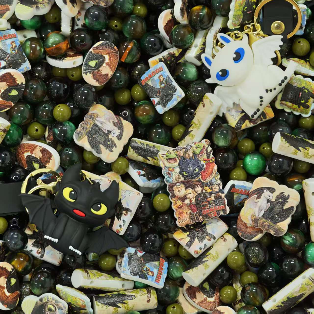 Acrylic Beads - Toothless 2.0 (for beaded pen, keychains, phone chains)