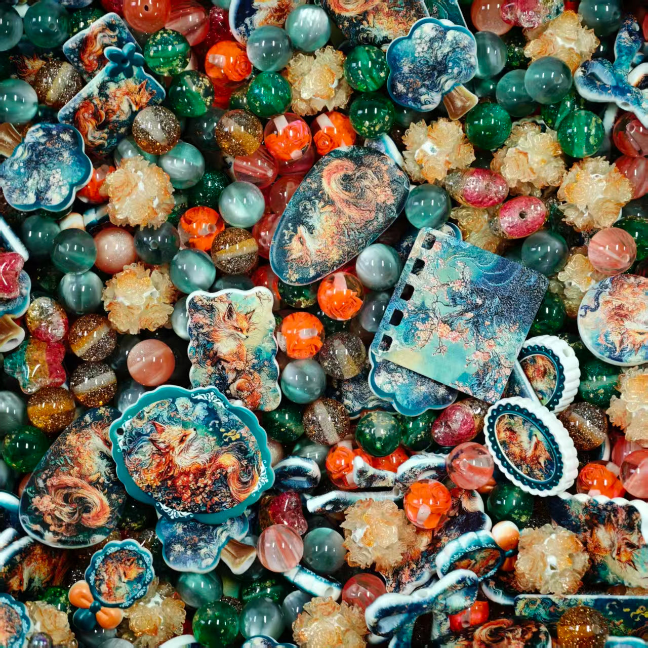 Acrylic Beads - Fox (for beaded pen, keychains, phone chains)