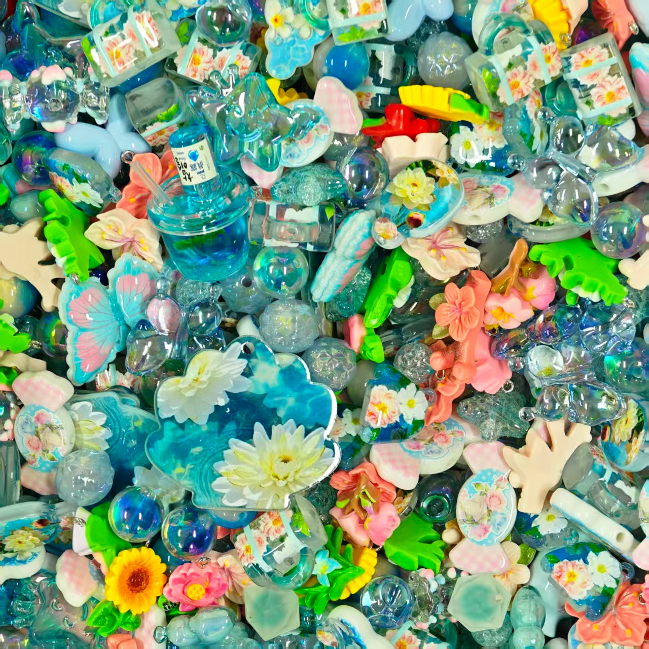 Acrylic Beads -Flower ocean (for beaded pen, keychains, phone chains)