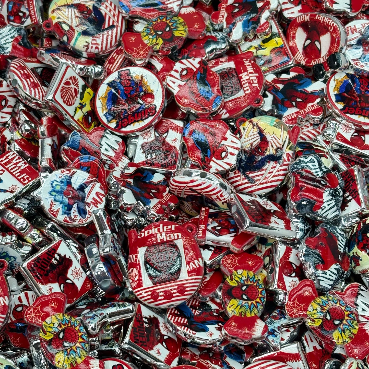 Acrylic beads-spider-man (for beadable pens, keychains, phone chains)