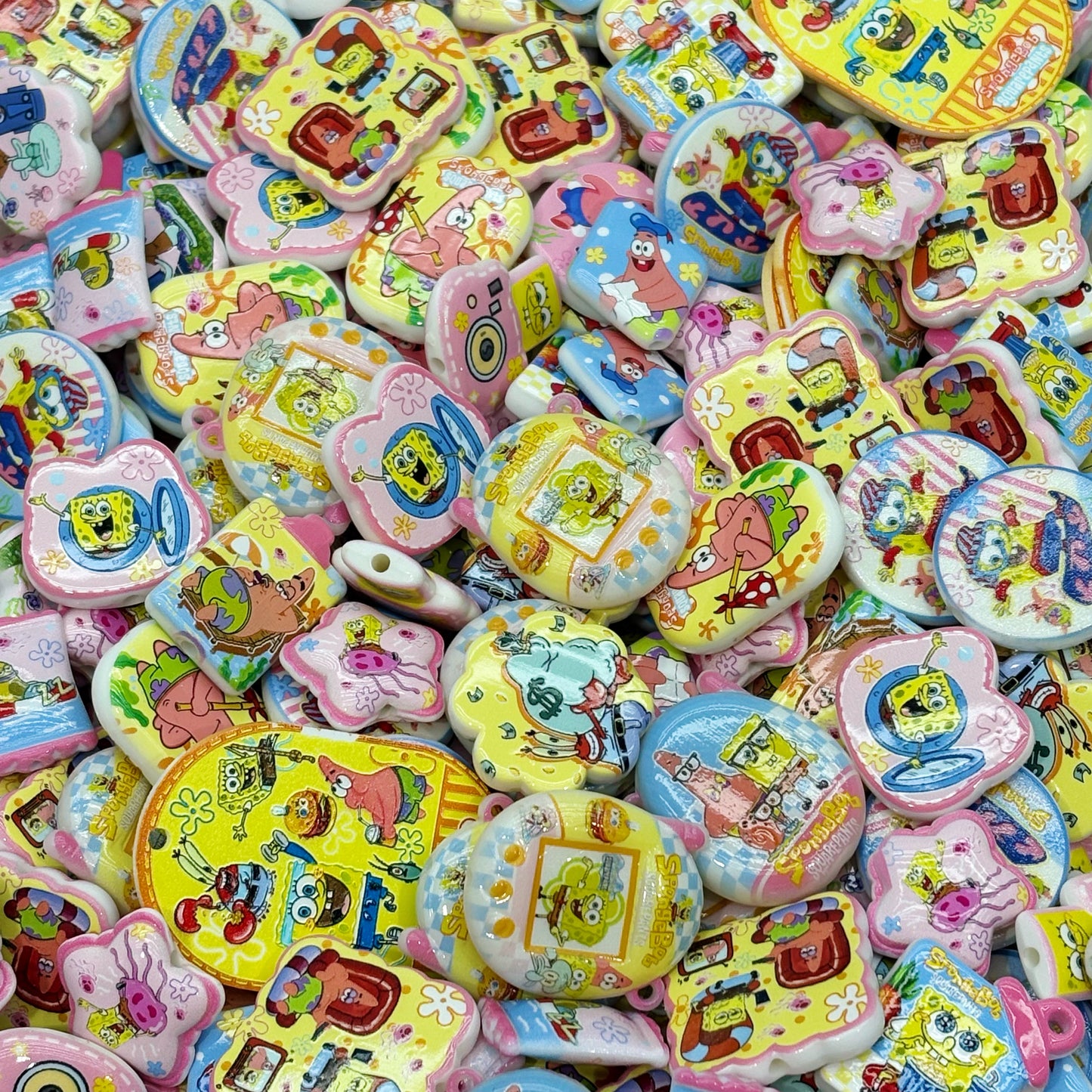 Acrylic beads-SpongeBob (for beadable pens, keychains, phone chains)
