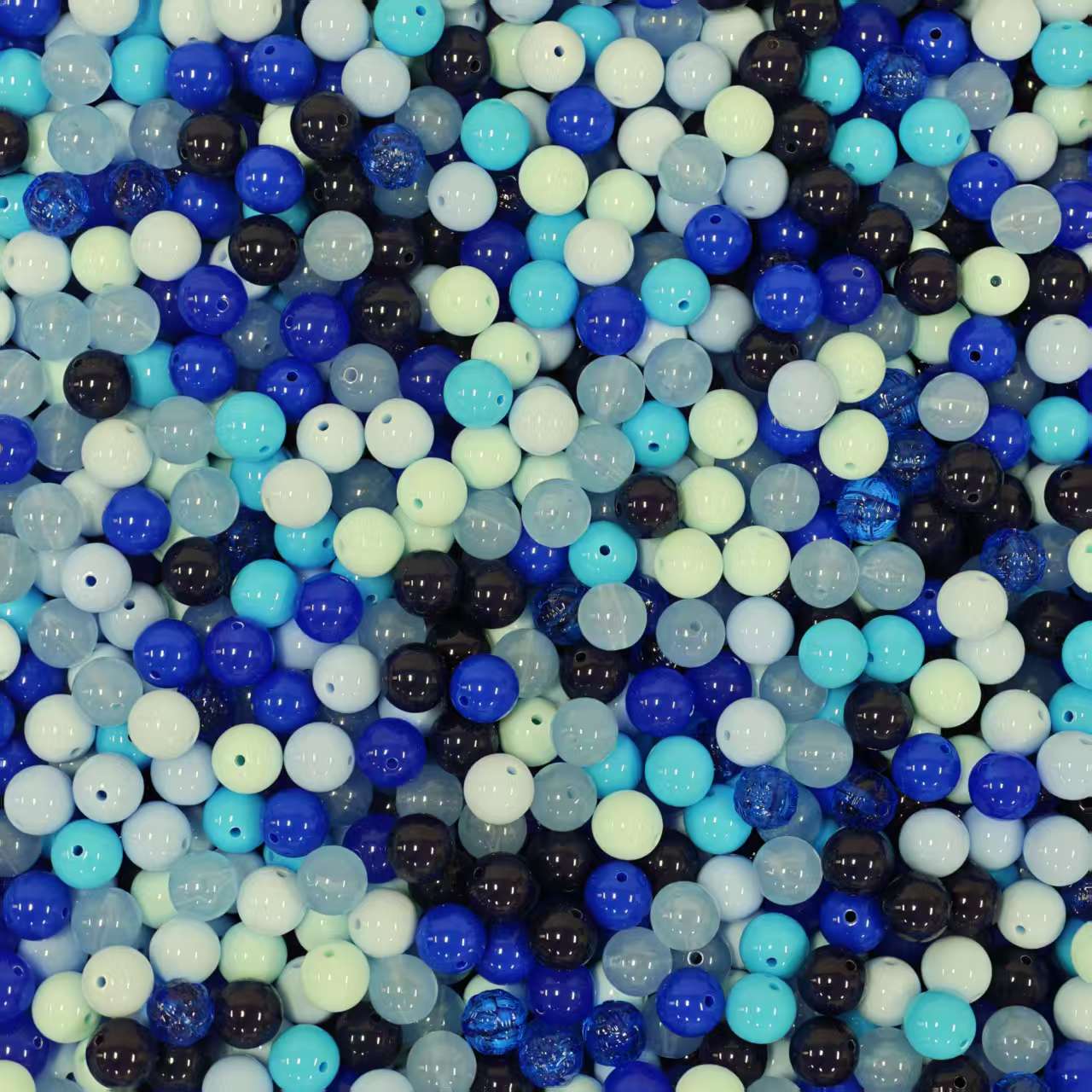 Acrylic Beads -12mm Blue black (for Bracelet, necklace, keychains, phone chains)