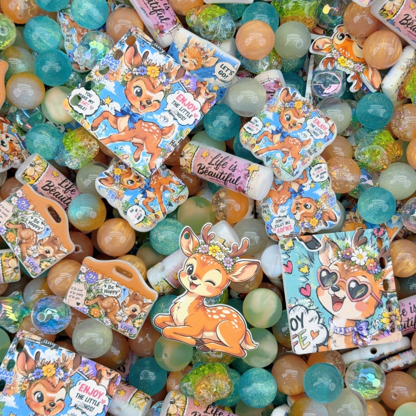 Acrylic Beads -Little Bambi(for beaded pen, keychains, phone chains)