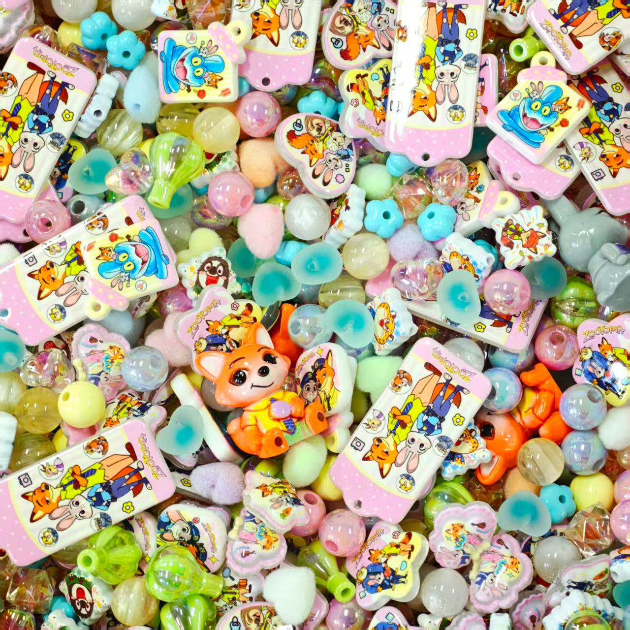 Acrylic beads - Zootopia (for beadable pens, keychains, phone chains)