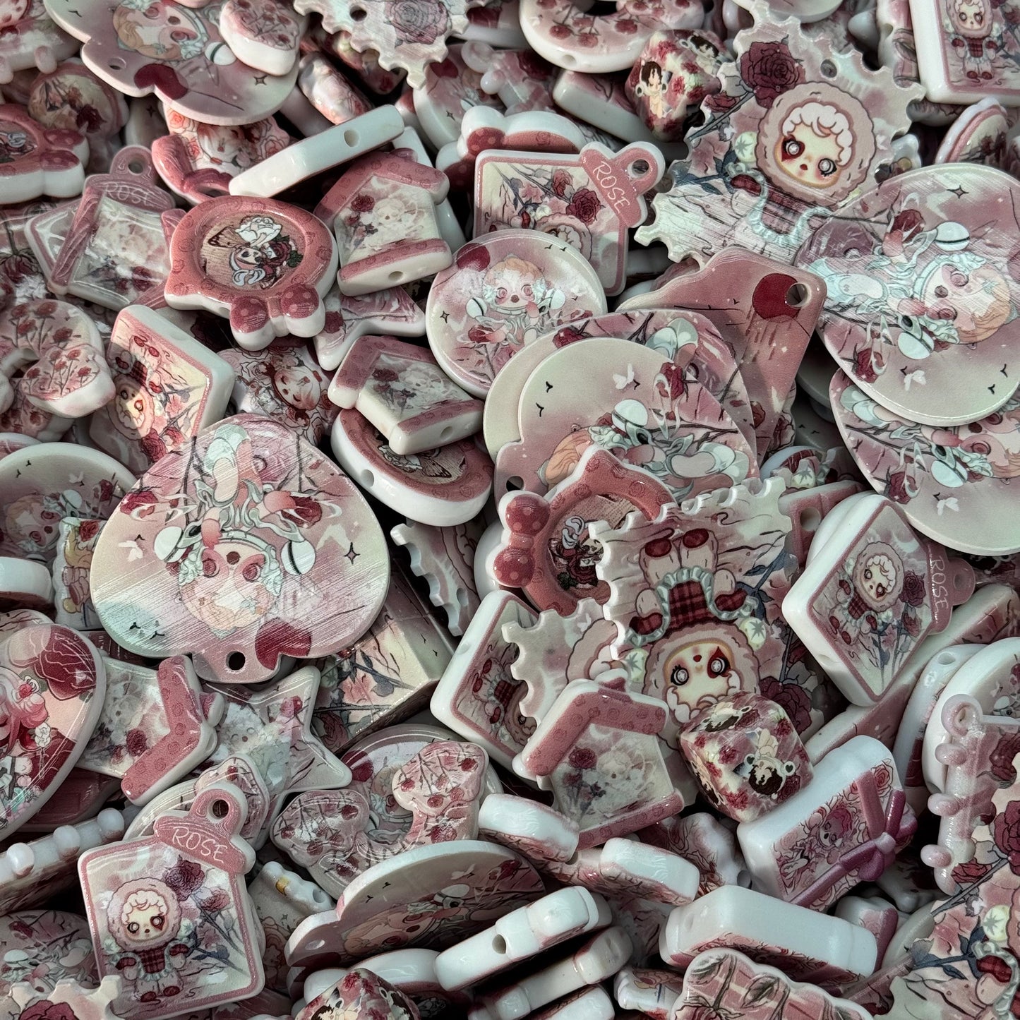 Acrylic beads – Skull Panda for beadable pens, keychains, phone chains