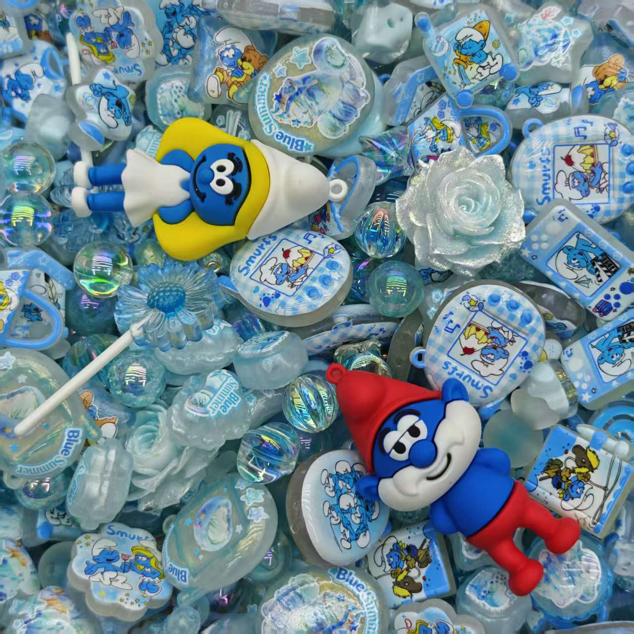 Acrylic beads-Smurf (for beadable pens, keychains, phone chains)