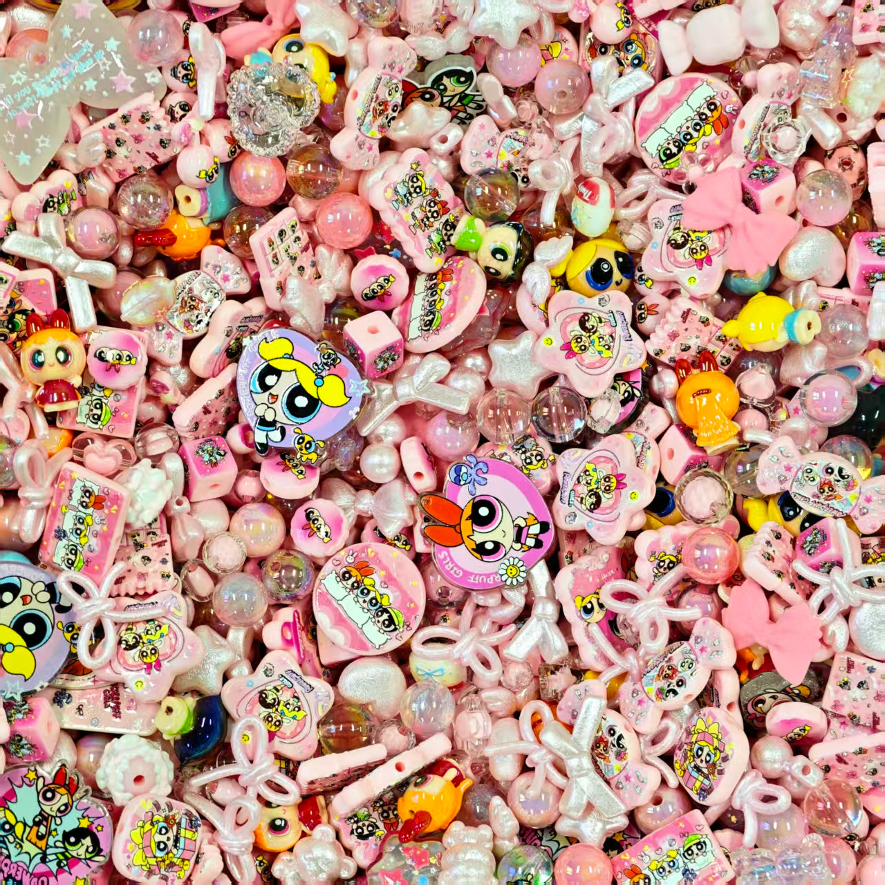 Acrylic Beads -Power puff girl (for beaded pen, keychains, phone chains)