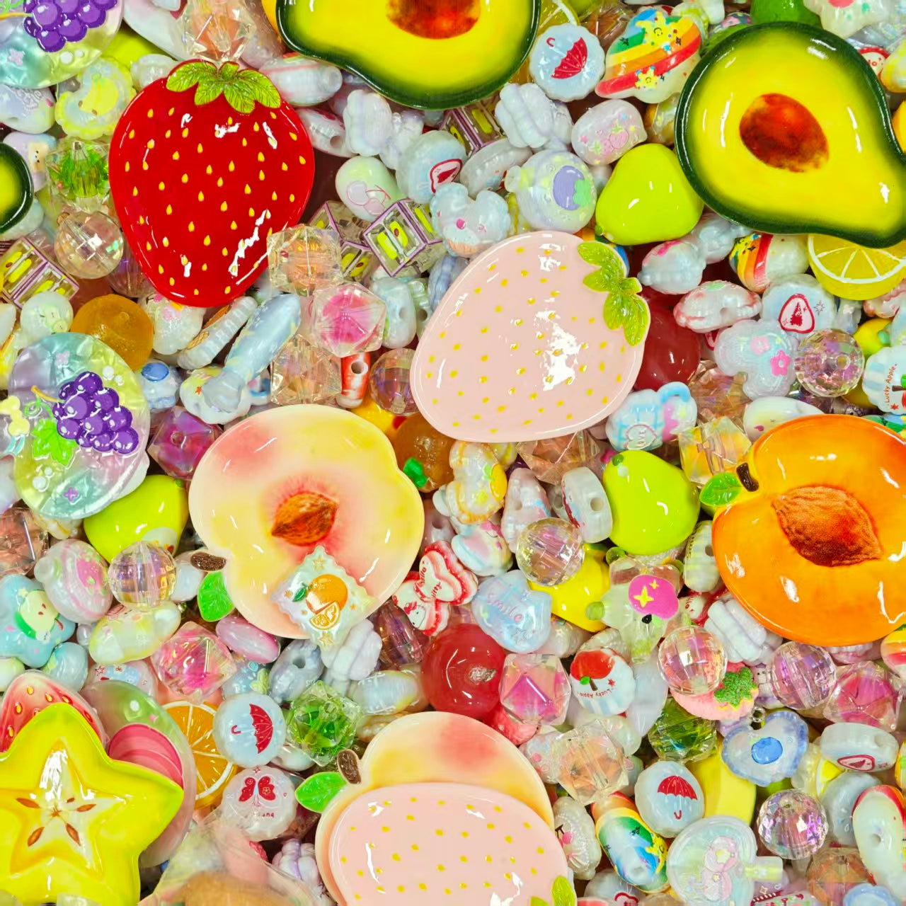 Acrylic beads - Cute Fruit (for beadable pens, keychains, phone chains)