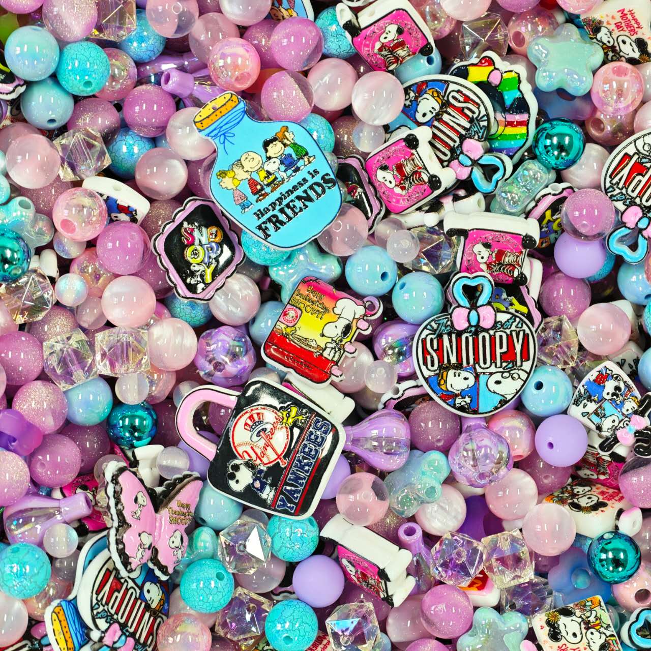Acrylic beads - Snoopy (for beadable pens, keychains, phone chains)