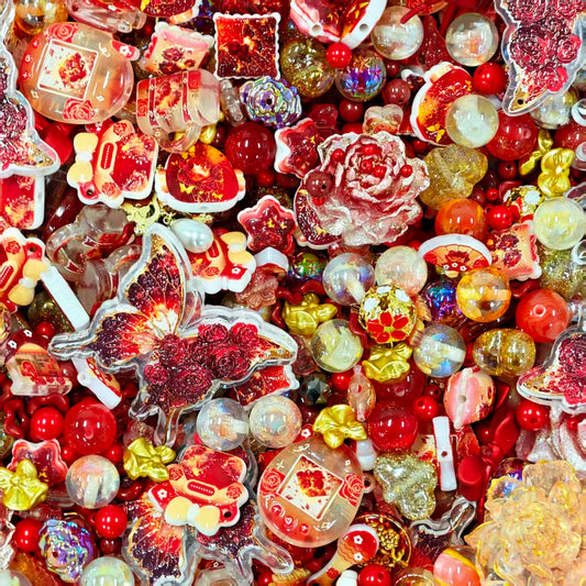 Acrylic Beads -Fiery passion (for beaded pen, keychains, phone chains)