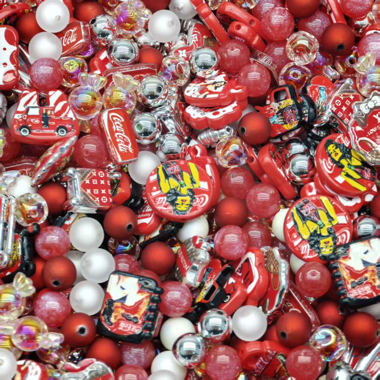 Acrylic Beads - Cola Mary (for beaded pen, keychains, phone chains)