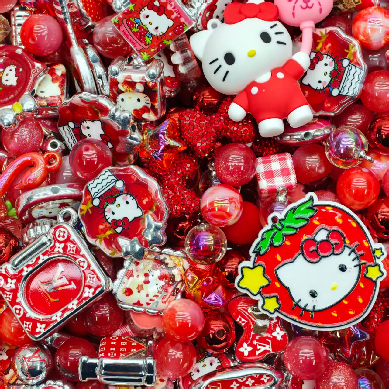 Acrylic beads-Strawberry HK（for beadable pens, keychains, phone chains