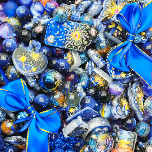 Acrylic beads-Starry Blue（for beadable pens, keychains, phone chains