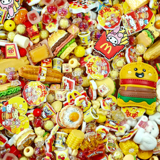 Acrylic beads - Sanrio hamburger (for beadable pens, keychains, phone chains)