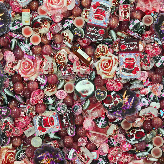 Acrylic Beads -wine roses (for beaded pen, keychains, phone chains)