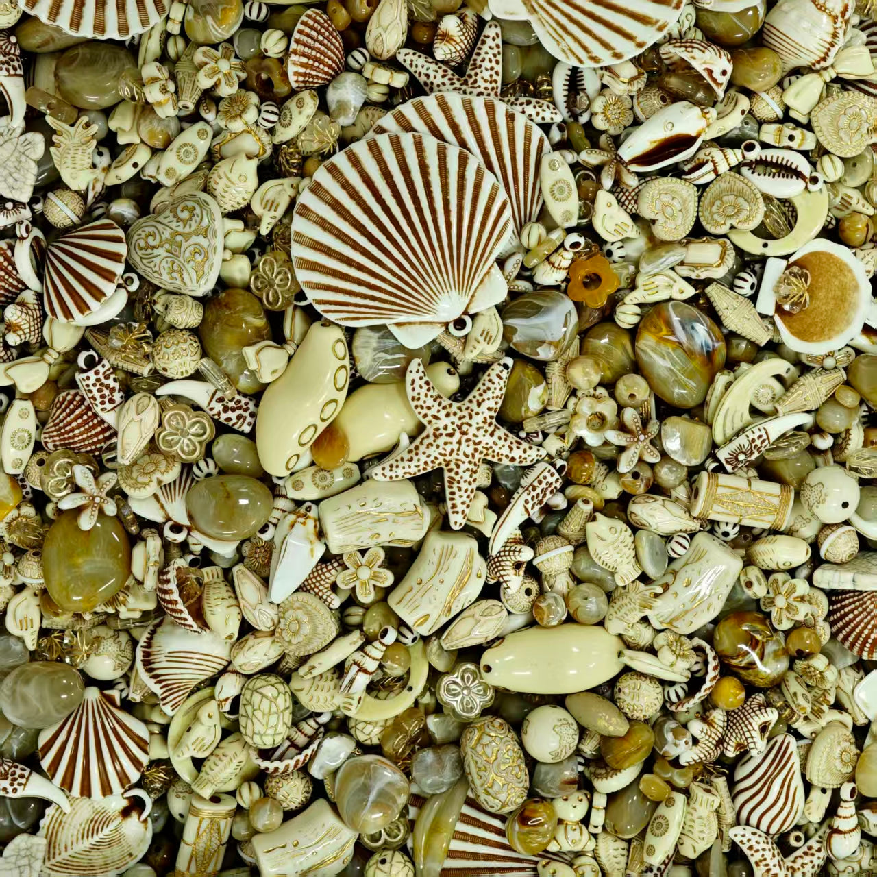 Acrylic Beads -Shell mix (for beaded pen, keychains, phone chains)