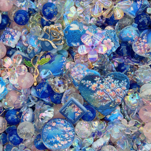 Acrylic Beads -Azure dreams (for beaded pen, keychains, phone chains)