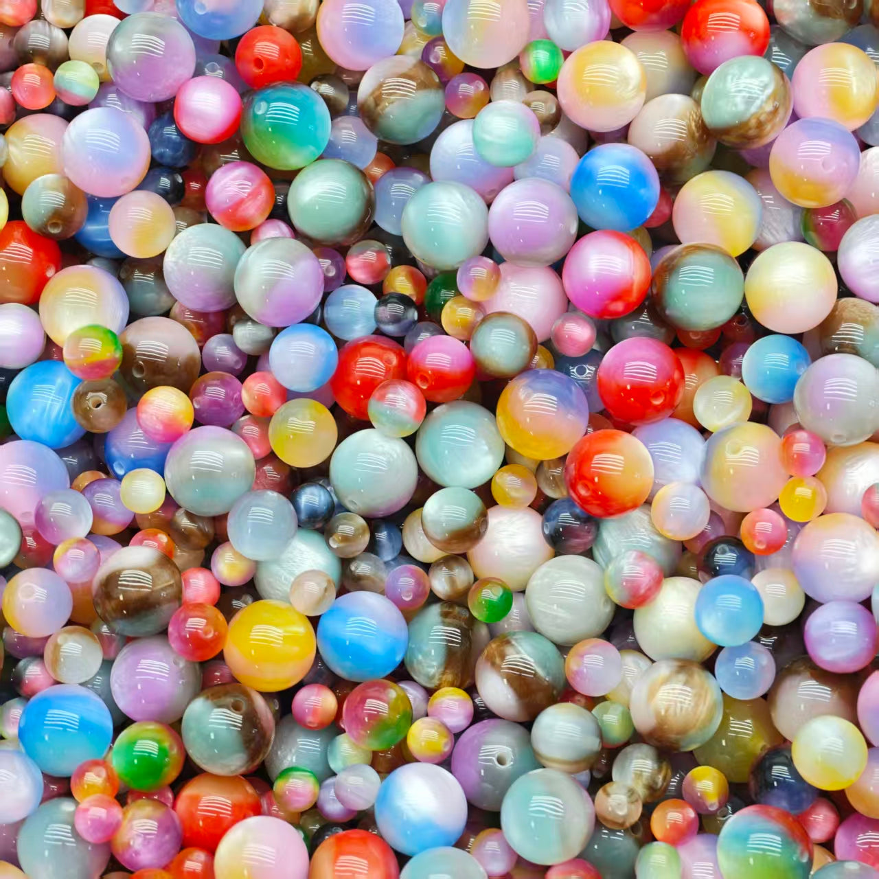 Crazy BOGO！ Resin beads - 3-colored cat eye (for beadable pens, keychains, phone chains)
