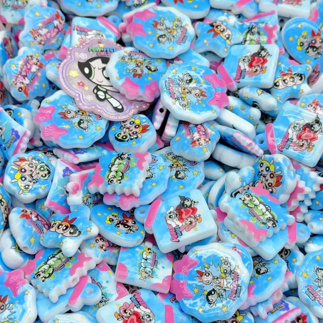 [last 3] Acrylic beads-The Powerpuff Girls (for beadable pens, keychains, phone chains)