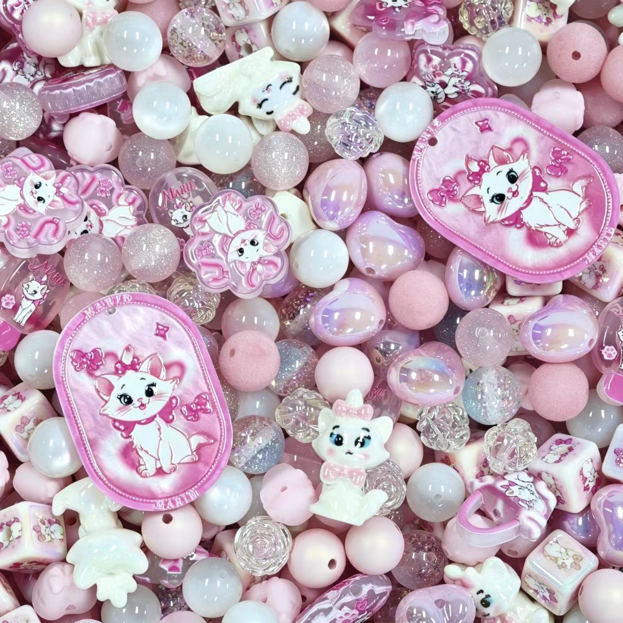 Acrylic Beads - Mary cat (for beaded pen, keychains, phone chains)