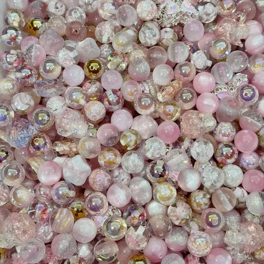 Resin beads - 5A+quality Pink Pink (for beadable pens, keychains, phone chains)