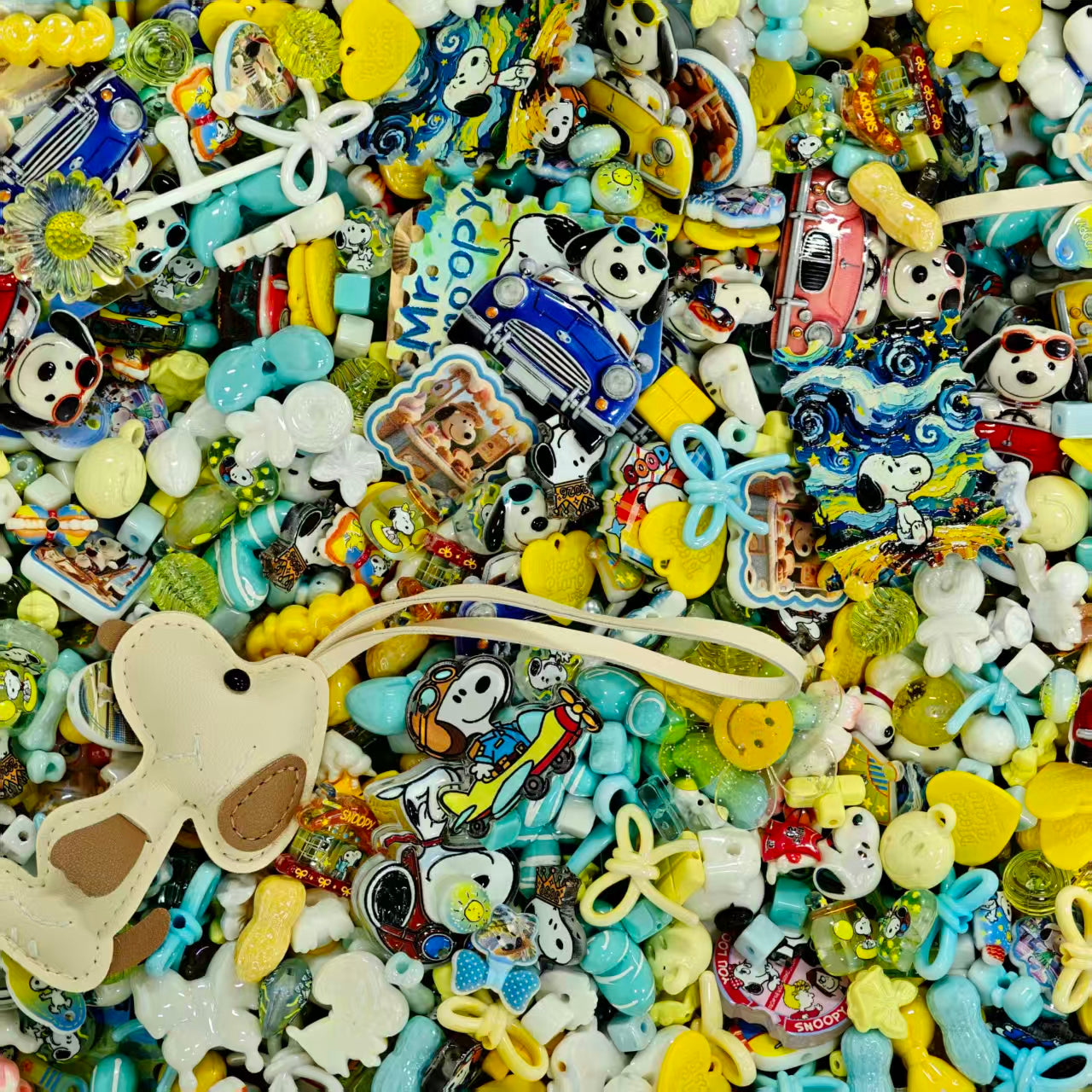 Acrylic Beads -Driving Snoopy (for beaded pen, keychains, phone chains)