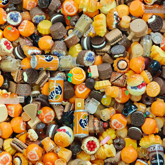 (BOGO)Acrylic beads- Orange food (for beadable pens, keychains, phone chains)