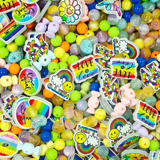 Acrylic beads - LGBT love (for beadable pens, keychains, phone chains)