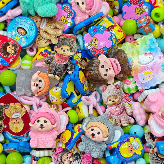 Acrylic beads- Monchhichi (for beadable pens, keychains, phone chains)